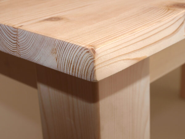 Tavolo legno grezzo modello Taverna cm.120x75 H 77.5 con piano squadrato 27 mm - immagine 2