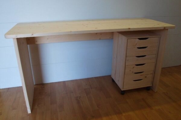 Scrivania Laura in legno grezzo 140x57 H 77 - immagine 3