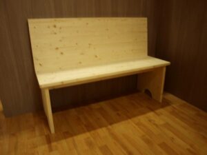 Panca con schienale in legno di abete 120x42 H 83