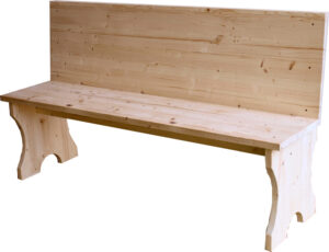Panca in abete con spalliera cm 150x42 H 83