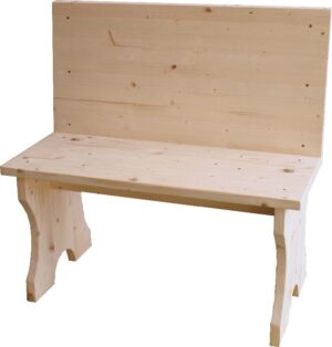 Panca piccola in abete con schienale 85x42 H83/45