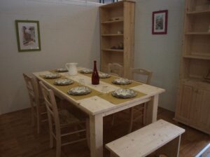 Tavolo Taverna 200x100 H 77 con piano squadrato 27 mm