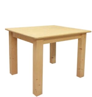 Tavolo Toscana in legno Massello cm.60x60 H77 con piano e angoli stondati