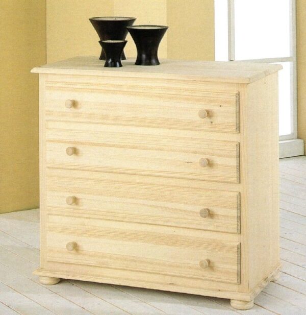 Comò Country 4 cassetti in legno massello cm.89x45 H 85